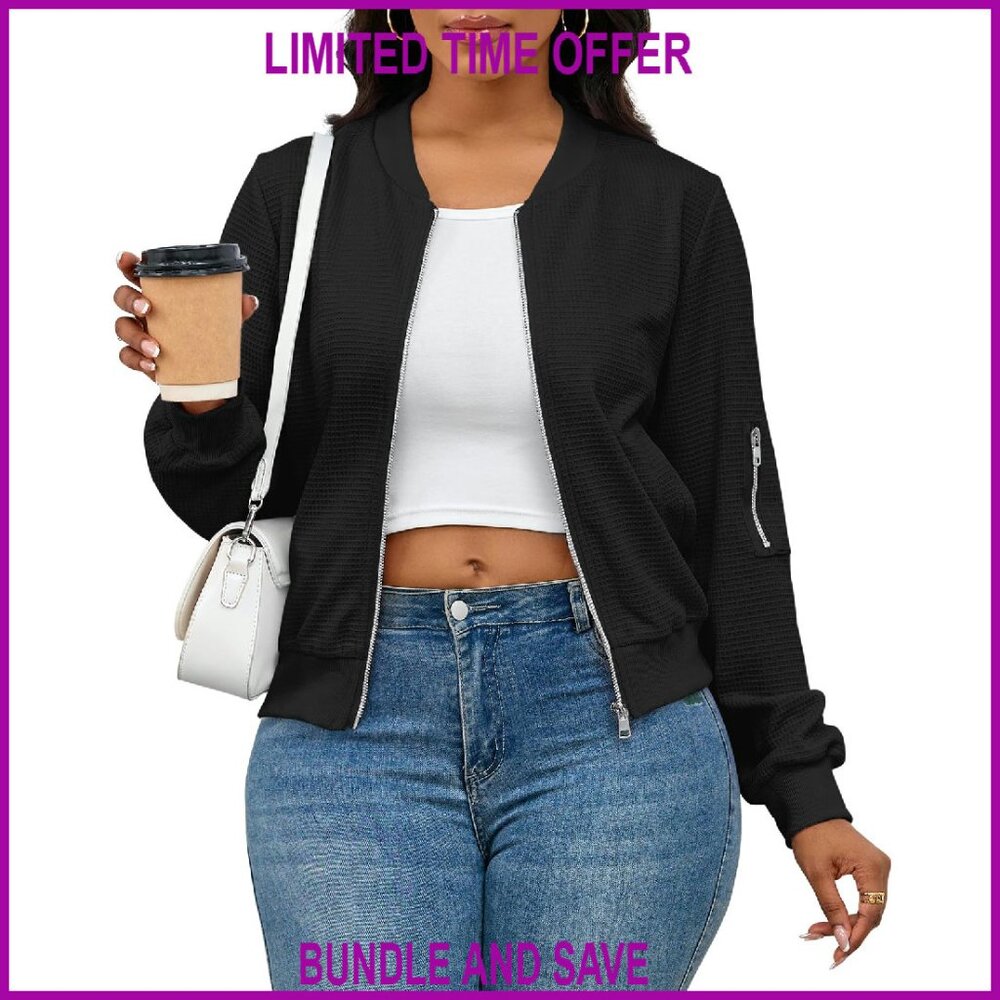 Women's Full Zip Oversized Casual Jacket With Pockets, Soft Fabric, Loose Fit